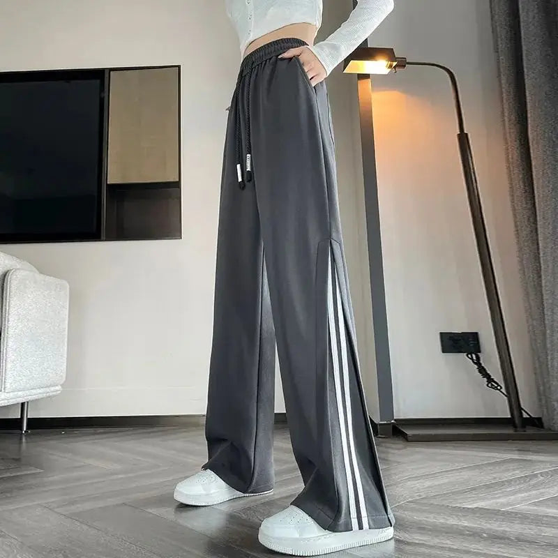 Striped Sports High Waist Pants