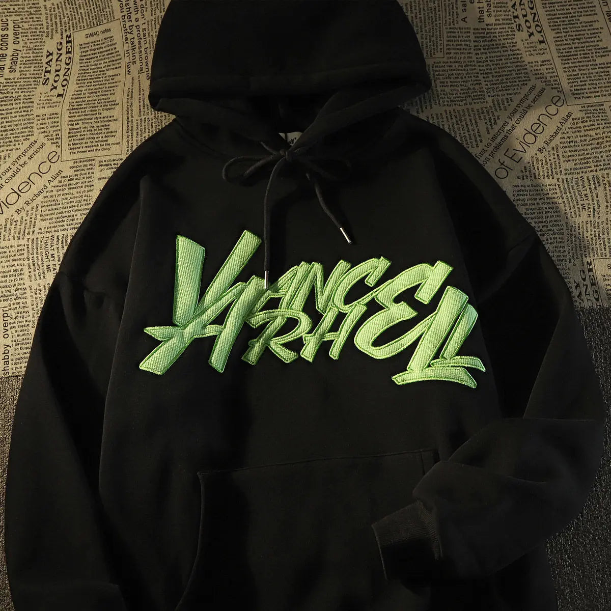 Ski Mask Applique Embroidered Back Oversized Pullover Hoodie 4