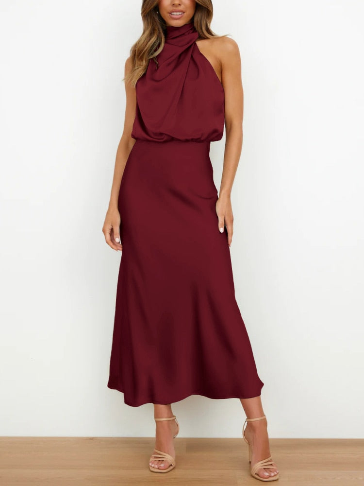 Sleeveless Off Shoulder Bodycon Elegant Maxi Dresses Wedding 4