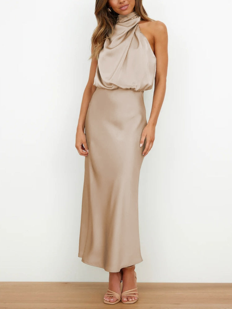 Sleeveless Off Shoulder Bodycon Elegant Maxi Dresses Wedding 7