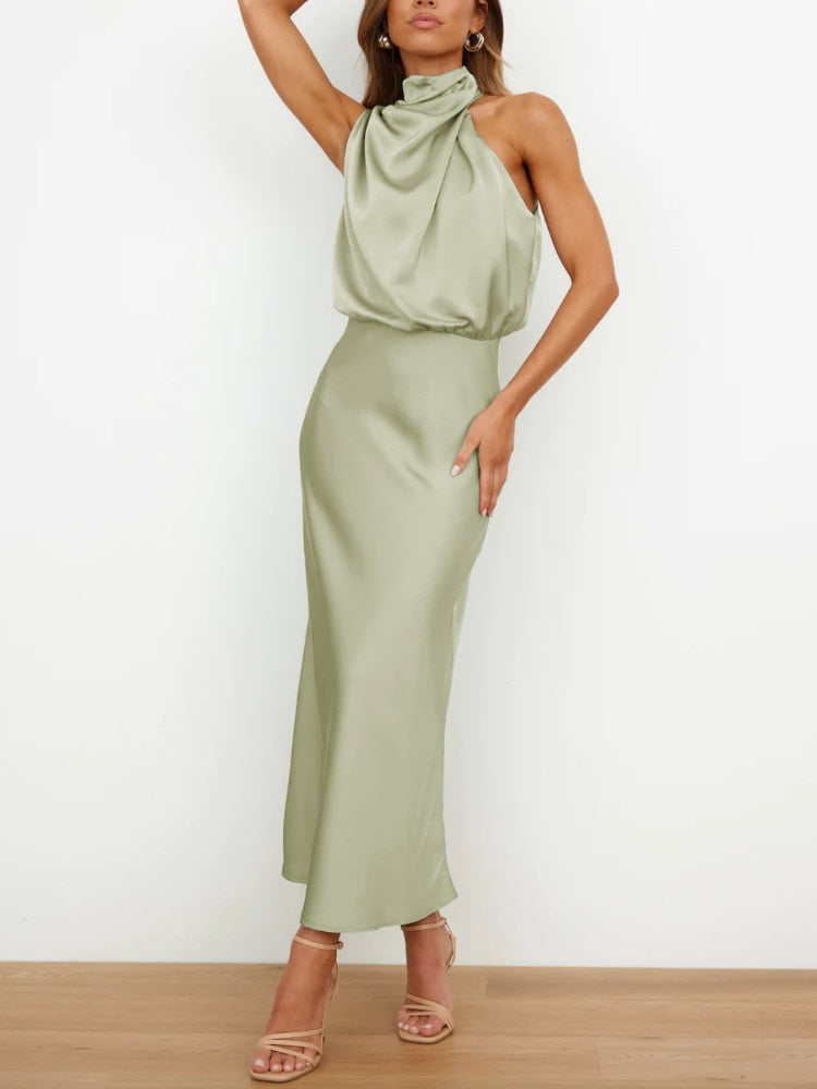 Sleeveless Off Shoulder Bodycon Elegant Maxi Dresses Wedding 6