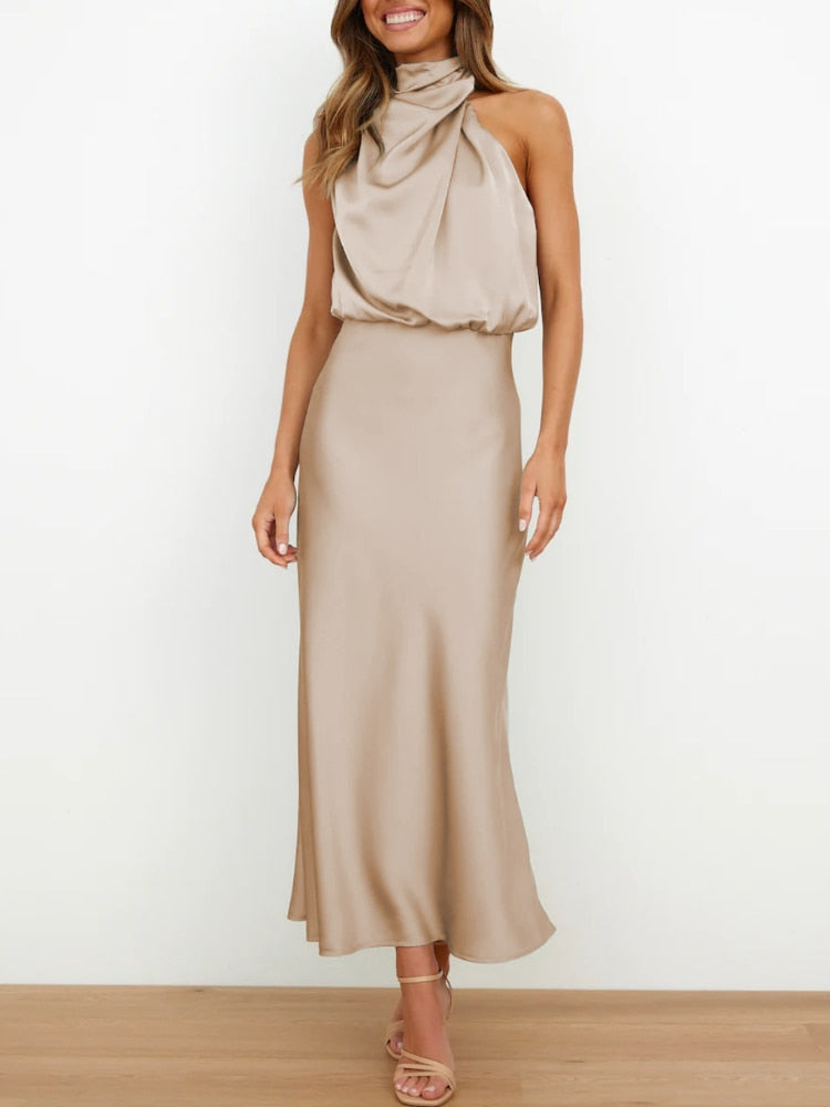 Sleeveless Off Shoulder Bodycon Elegant Maxi Dresses Wedding 3