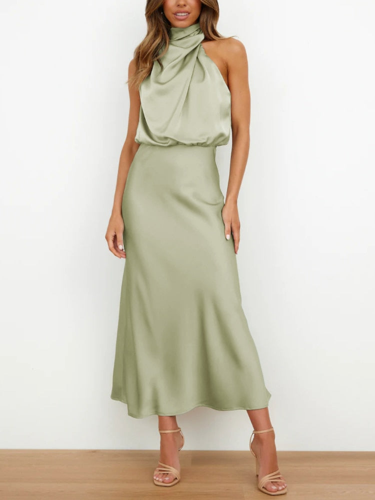 Sleeveless Off Shoulder Bodycon Elegant Maxi Dresses Wedding 11