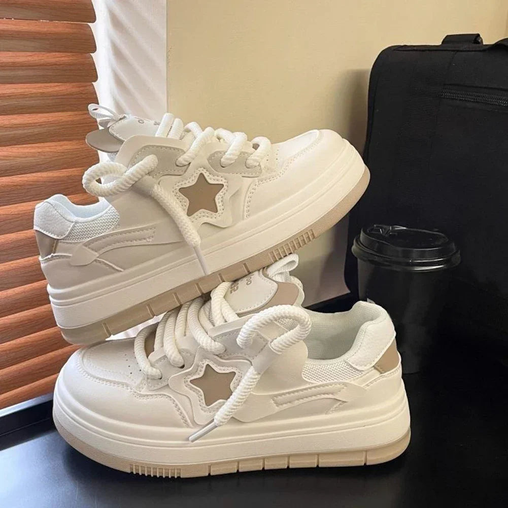 Star Walking Sneakers Y2K Platform Shoes Thick Sole Aesthetic Tennis Shoes NonSlip Skateboard Shoes for Walking Jogging