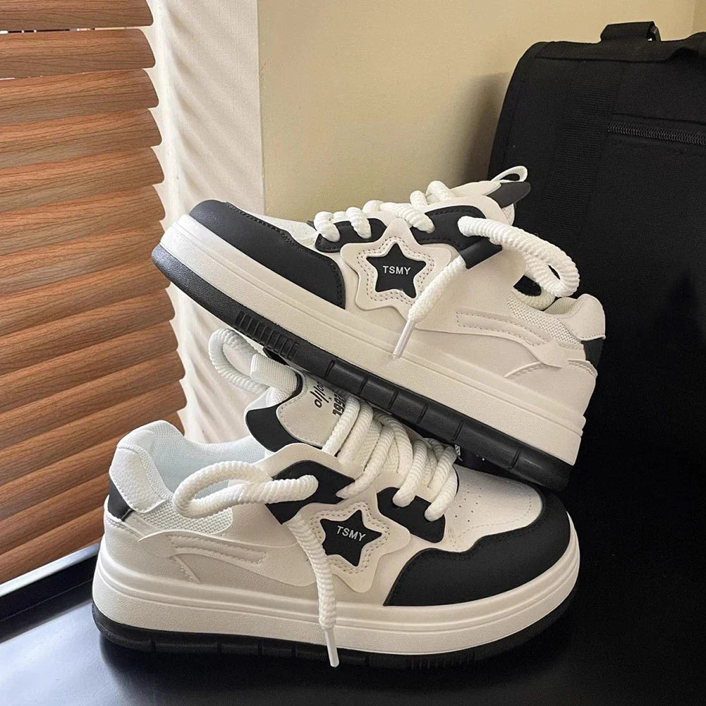 Star Walking Sneakers Y2K Platform Shoes Thick Sole Casual Sport Shoes NonSlip Aesthetic Tennis Shoes for Outdoor Sports