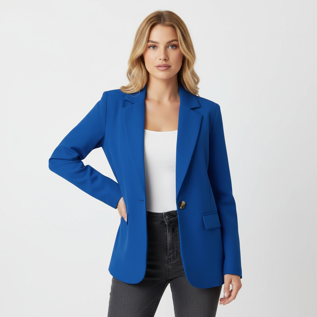 Women's Tailored Single-Breasted Blazer Jacket
