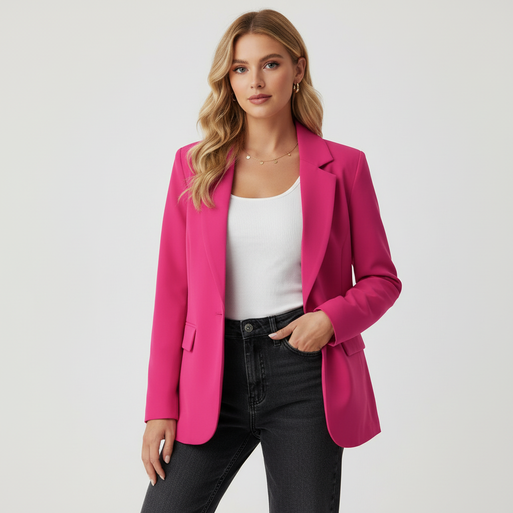 Women's Tailored Single-Breasted Blazer Jacket
