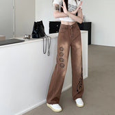 Letter Print Fashion Y2K Demin Jeans