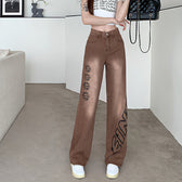 Letter Print Fashion Y2K Demin Jeans