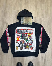 Patched Pullover Sweatshirt Hoodie black 1 / S