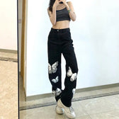 Vintage Washed Wide-Leg Denim Jeans