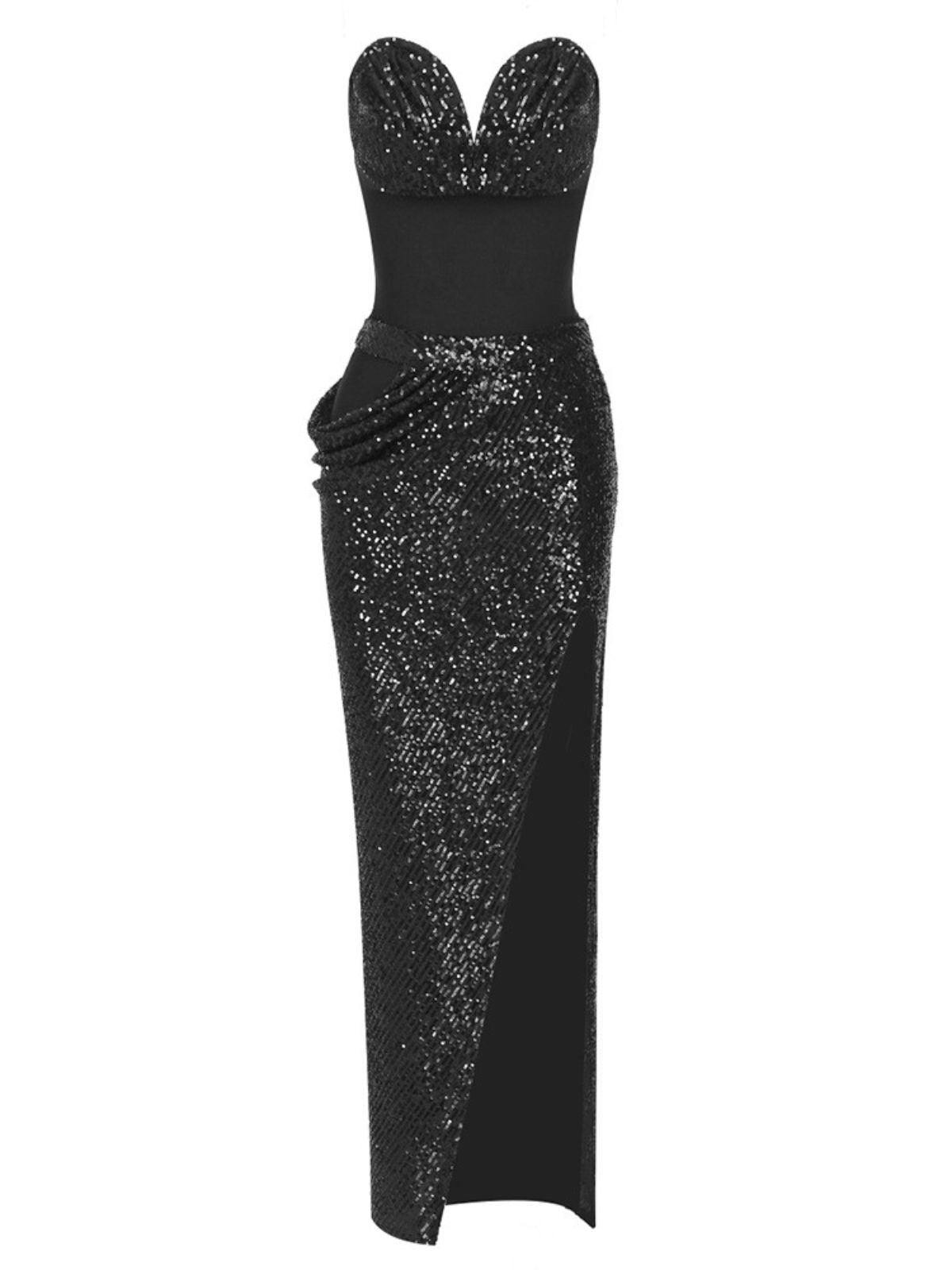Sukie Strapless Sequin Maxi Dress 6