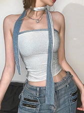 Summer Clothes For Womans Vest Hipster Concise Skinny Sleeveless Baring Crops Hot Female Casual Street Clothing Tank top