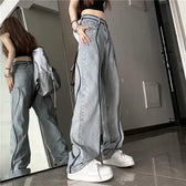 High-Waist Wide-Leg Denim Jeans