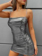 Summer Black Sleeveless Backless Streetwear Casual Elegant Slim Bodycon Dress
