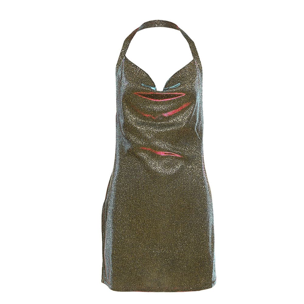 Summer Women Dress V Neck Backless Sleeveless Party Dress