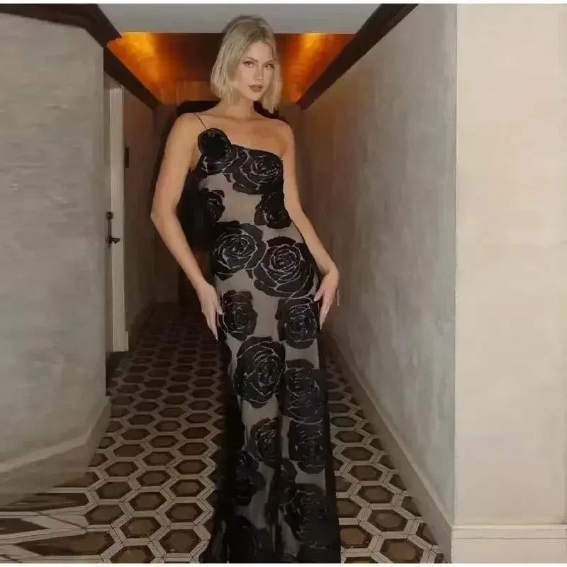 Sheer Mesh Maxi Dress