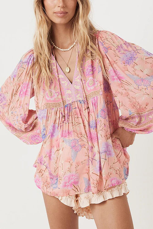 Gypsy Floral Long Sleeve Blouse