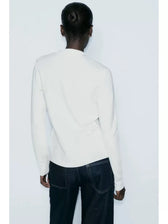 Simple Polo Collar Long Sleeve Cardigan