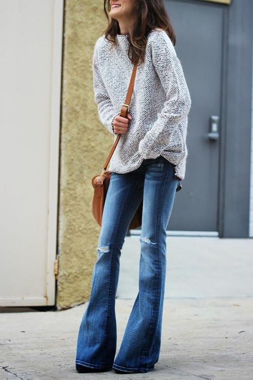 Broken Hole Bell Jeans