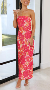 Floral Print Strapless Bodycon Maxi Dress 7