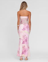 Floral Mesh Strapless Mermaid Maxi Dress 4