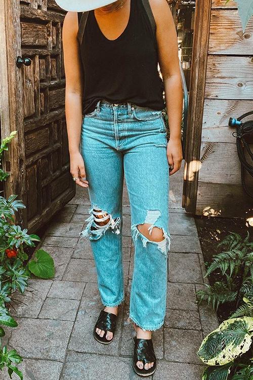 Solid U Neck Tank Top