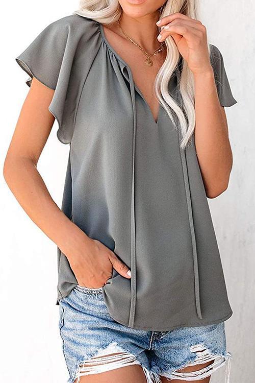 V Neck Loose Blouse