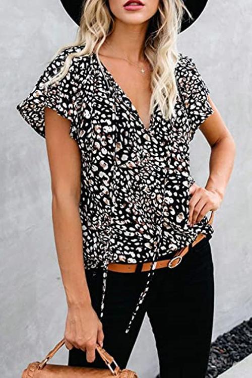 V Neck Loose Blouse