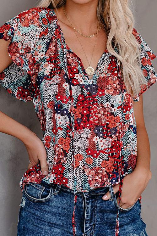 V Neck Loose Blouse
