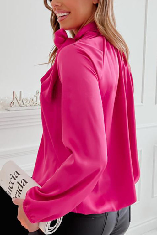 Tie Neck Long Sleeve Blouse