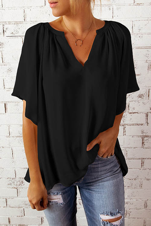Oversized V Neck Blouse