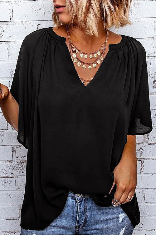Oversized V Neck Blouse