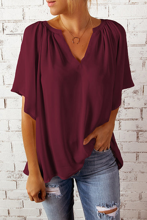 Oversized V Neck Blouse