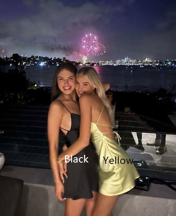 Sexy Backless A Line Satin Homecoming Dress Cocktail Dress cc1894