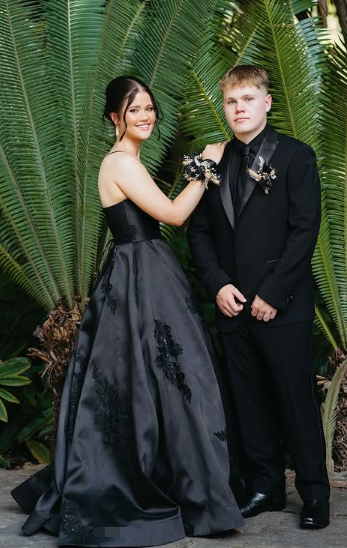 Chic Black Satin Long Prom Dress A Line Party Evening Gown cc1437