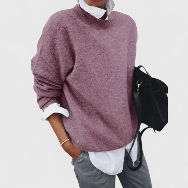 Mock Neck Long Sleeve Oversized Knit Sweater