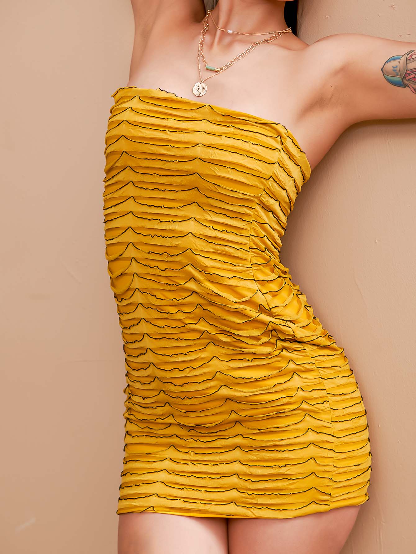 Textured Bodycon Tube Dress