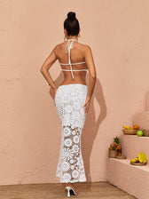 Thea Halterneck Cutout Lace Maxi Dress 5