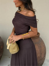Strapless Ruched Mesh A-Line Maxi Dress 7