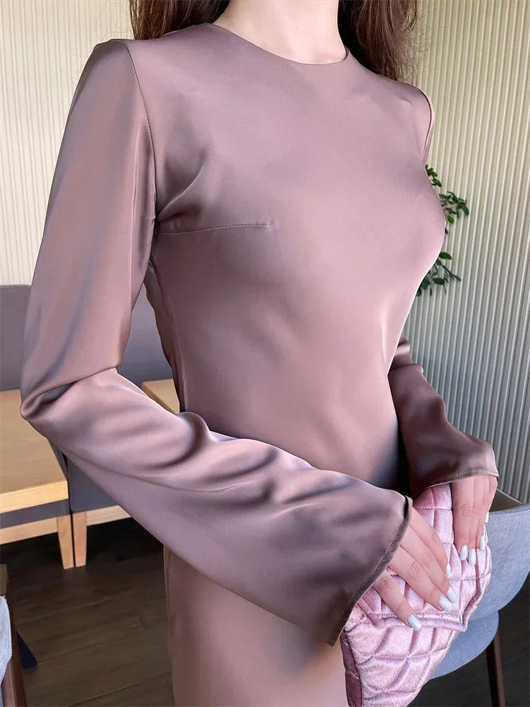 Casual Premium Ladies Autumn Long Sleeve Party Maxi Dress