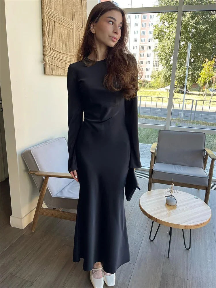 Casual Premium Ladies Autumn Long Sleeve Party Maxi Dress