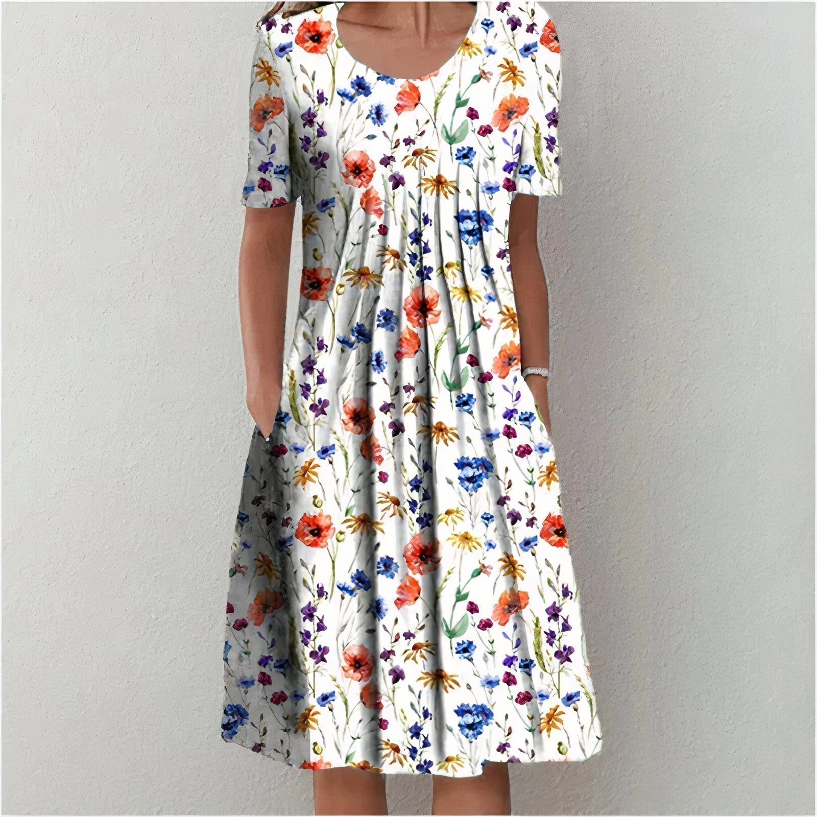 Leilani - Summer Bloom Ruffle Party Dress White Red