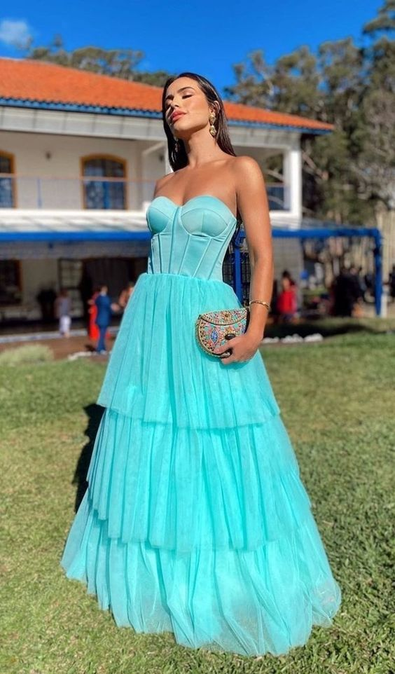 A-Line Stunning Tiffany Long Formal Prom Dresses  cc796