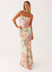 Floral Strapless Mermaid Maxi Dress 5