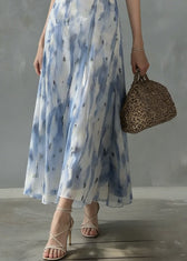 Unique Ruffled Print Slim Fit Chiffon Dress Sleeveless 4