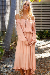 Girl Can't Help it Lace Tassel Maxi Dress- 2 Colors - View 2