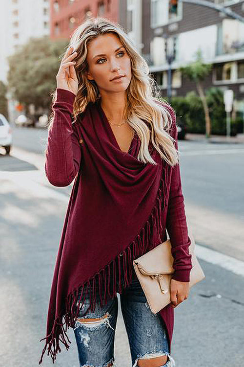 Freethinker Cream Tassel Up Knit Cardiagn - 3 Colors