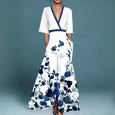 Floral Embroidered Deep V-Neck Maxi Dress 2