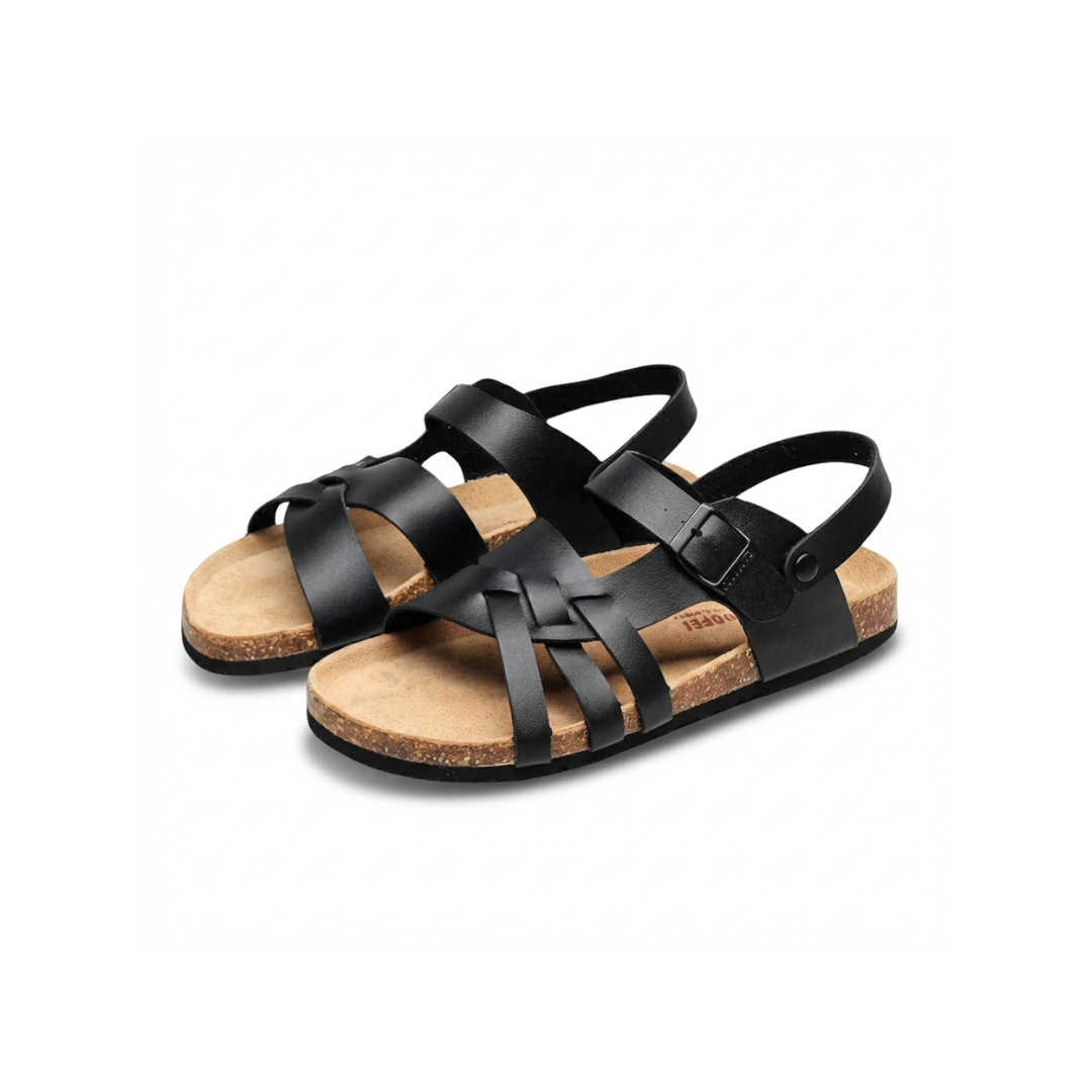 Strappy Buckle Fisherman Flat Sandals